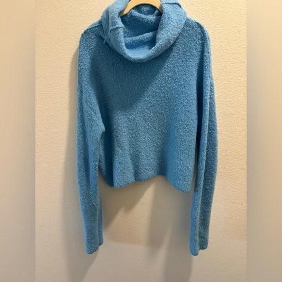 Free People Women's Stormy Cowl Neck Pullover, Size M, Blue - Picture 8 of 10